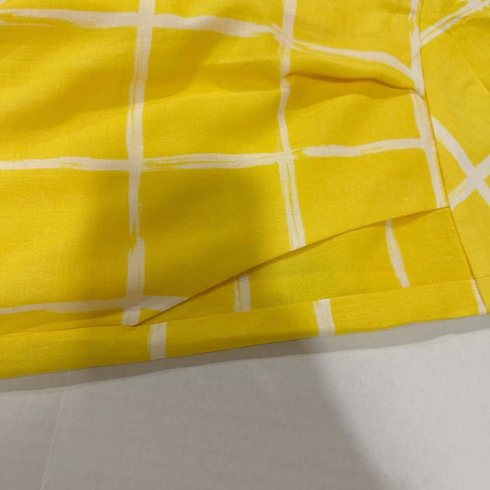 NWT MOON RIVER Anthropology Yellow White Wide Leg Trousers Women Sz S - Picture 9 of 13
